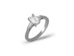  Emerald cut Diamond Flanked Solitaire Ring, circa 1950.