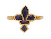 Post medieval sapphire fleur de lis ring, circa 16th century. Hatton Garden