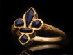 Post medieval sapphire fleur de lis ring, circa 16th century. Hatton Garden