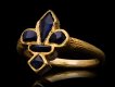 Post medieval sapphire fleur de lis ring, circa 16th century. Hatton Garden