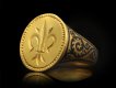 Post Medieval gold fleur de lis signet ring hatton garden