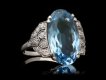 Art Deco aquamarine and diamond cluster ring, English, circa 1935.