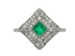  antique diamond emerlad cluster ring hatton garden berganza