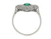 front antique diamond emerlad cluster ring hatton garden berganza