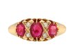 Victorian ruby and diamond seven stone ring, English, 1900. Hatton Garden