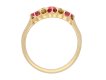 Victorian ruby and diamond seven stone ring, English, 1900. Hatton Garden