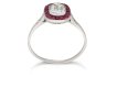 Diamond and ruby target ring, French, circa 1915.