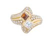 Two stone diamond crossover ring Boucheron berganza hatton garden