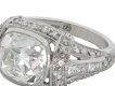 Art Deco cushion shape diamond ring berganza hatton garden