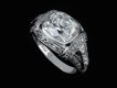 Art Deco cushion shape diamond ring berganza hatton garden