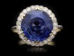 Ceylon sapphire and diamond coronet cluster ring hatton garden