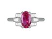 Art Deco pink sapphire and diamond ring berganza hatton garden