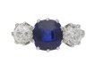 Antique sapphire diamond three stone ring berganza hatton garden