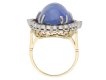 Cabochon Ceylon sapphire diamond ring berganza hatton garden