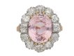 Padparadscha sapphire diamond cluster ring berganza hatton garden