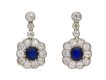 Antique Burmese sapphire diamond earrings berganza hatton garden