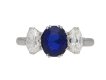 Burmese sapphire diamond three stone ring berganza hatton garden
