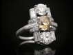 Art Deco fancy coloured diamond cluster ring, circa 1925.