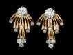 Diamond earrings, circa 1950. 
