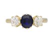 Burmese sapphire diamond three stone ring berganza hatton garden