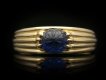 Cartier carved sapphire solitaire ring, circa 1950. 