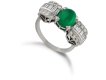 Art Deco cabochon emerald and diamond ring, circa 1925.
