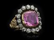 Victorian pink topaz and diamond cluster ring hatton garden