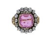 Victorian pink topaz and diamond cluster ring hatton garden