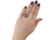 Victorian pink topaz and diamond cluster ring hatton garden