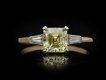 Fancy yellow diamond flank solitaire ring berganza hatton garden