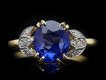 Ceylon sapphire diamond flanked solitaire ring hatton garden