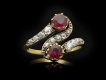 Art Nouveau ruby diamond crossover ring hatton garden berganza