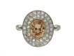 Padparadscha sapphire diamond cluster ring berganza hatton garden