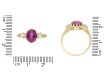 Pink Ceylon sapphire and diamond three stone ring hatton garden