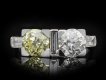 Art Deco fancy light yellow diamond two stone ring hatton garden