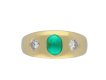 Vintage Colombian emerald diamond three stone ring hatton garden