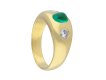 Vintage Colombian emerald diamond three stone ring hatton garden