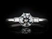 Art Deco diamond flanked solitaire ring, circa 1935 hatton garden
