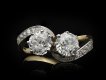 Edwardian diamond crossover ring hatton garden