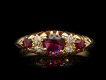 E & F Bauer ruby and diamond three stone ring hatton garden