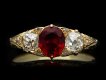 Ruby and Diamond Three Stone Ring, circa 1890. Hatton Garden