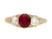 Ruby and Diamond Three Stone Ring, circa 1890. Hatton Garden