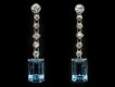 Edwardian Aquamarine and diamond drop earrings hatton garden