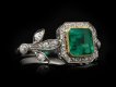 Colombian emerald and diamond cluster ring hatton garden