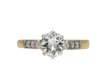 Edwardian diamond flanked solitaire ring hatton garden
