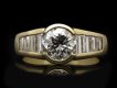Vintage diamond flanked solitaire ring hatton garden