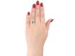 colombian emerald and diamond three stone ring. hatton garden.