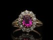 Burmese ruby and diamond coronet cluster ring, circa 1905. Hatton Garden