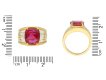 Vintage ruby and diamond flanked solitaire ring hatton garden