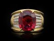 Vintage ruby and diamond flanked solitaire ring hatton garden